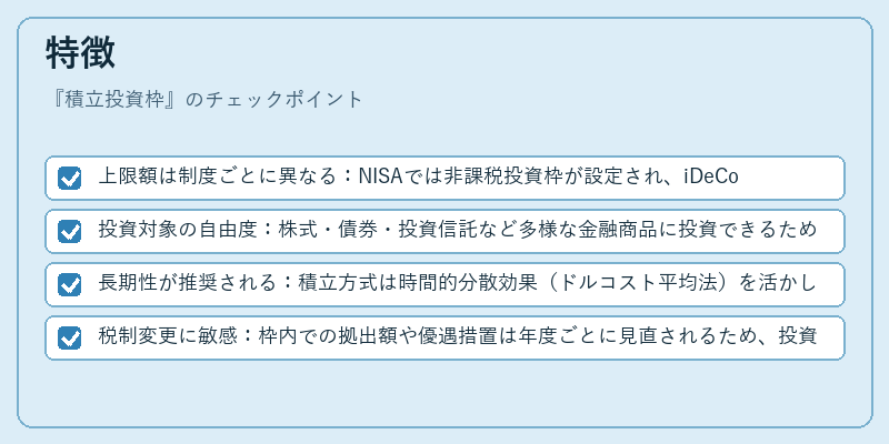 特徴(積立投資枠)の図解