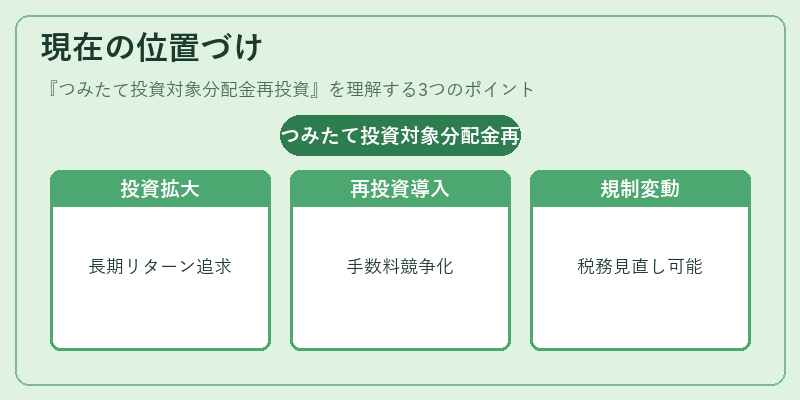 現在の位置づけ（つみたて投資対象分配金再投資）の図解