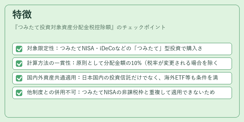 特徴（つみたて投資対象資産分配金税控除額）の図解