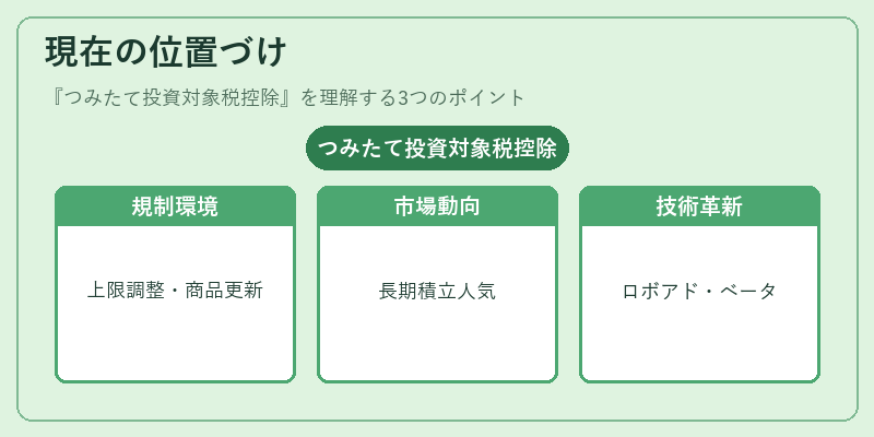 現在の位置づけ(つみたて投資対象税控除)の図解