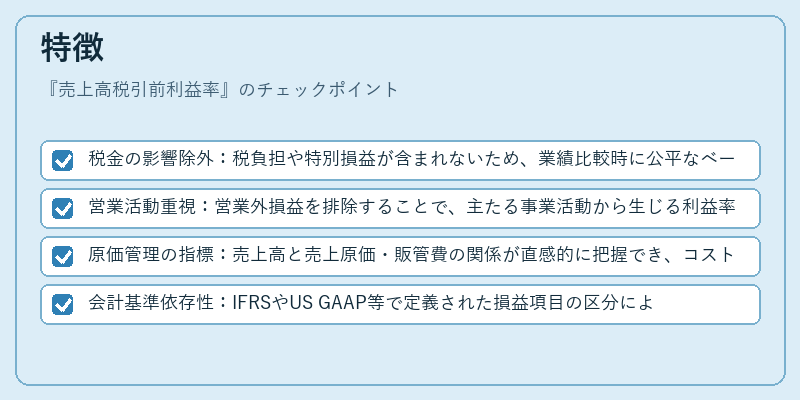 特徴(売上高税引前利益率)の図解