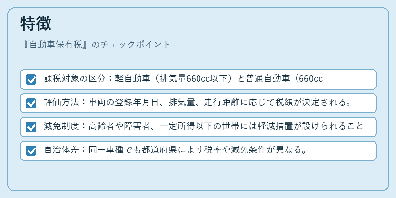 特徴(自動車保有税)の図解
