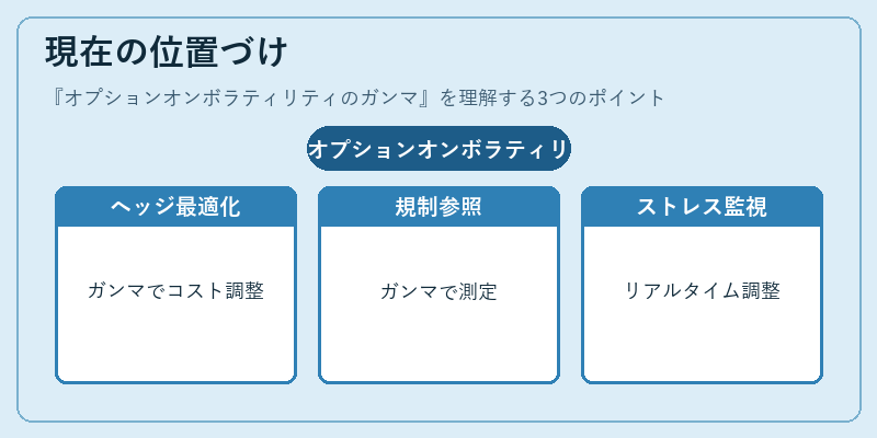 現在の位置づけ（オプションオンボラティリティのガンマ）の図解