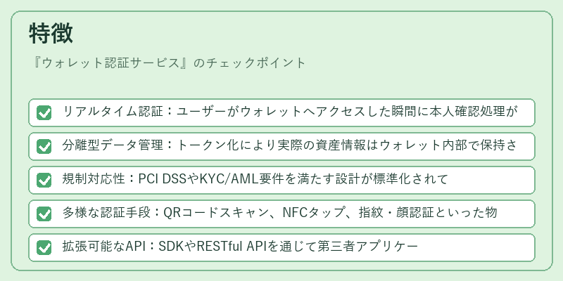 特徴（ウォレット認証サービス）の図解