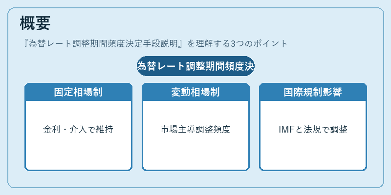概要（為替レート調整期間頻度決定手段説明）の図解