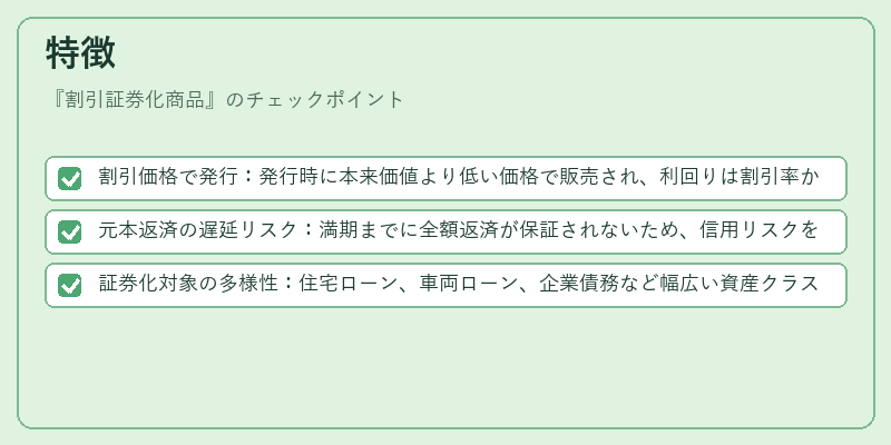 特徴（割引証券化商品）の図解