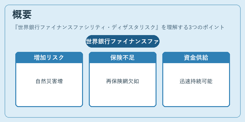 概要（世界銀行ファイナンスファシリティ・ディザスタリスク）の図解