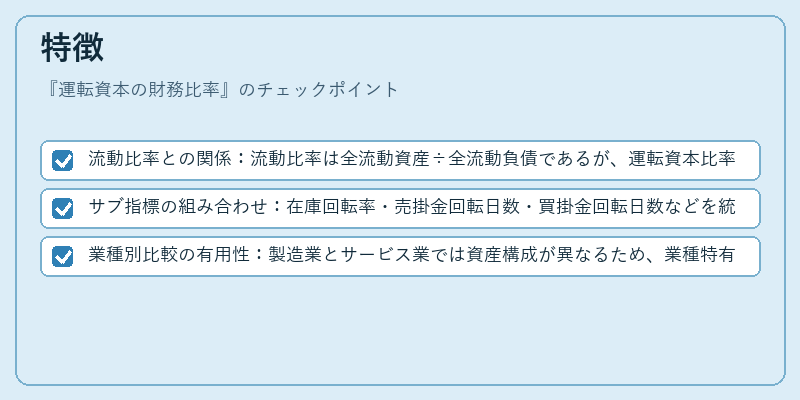 特徴(運転資本の財務比率)の図解