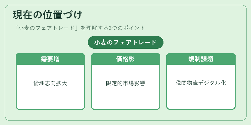 現在の位置づけ（小麦のフェアトレード）の図解