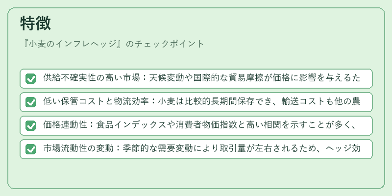 特徴（小麦のインフレヘッジ）の図解