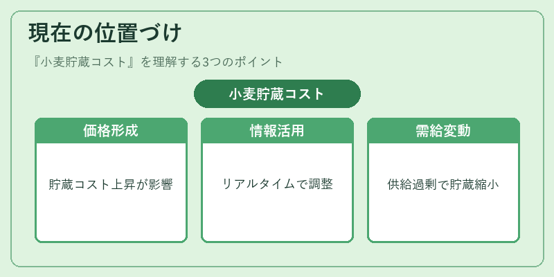現在の位置づけ（小麦貯蔵コスト）の図解