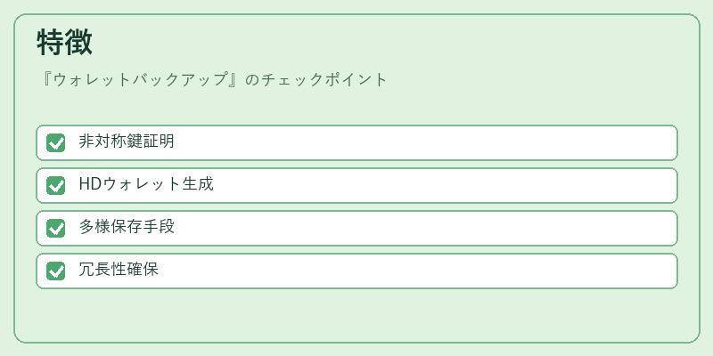 特徴(ウォレットバックアップ)の図解