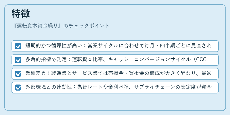 特徴（運転資本資金繰り）の図解