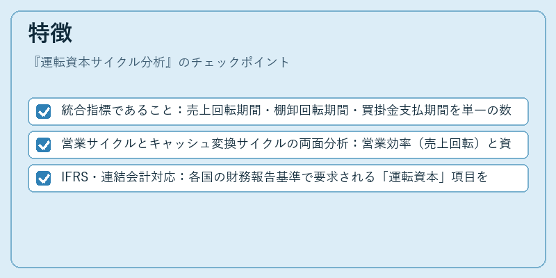 特徴（運転資本サイクル分析）の図解