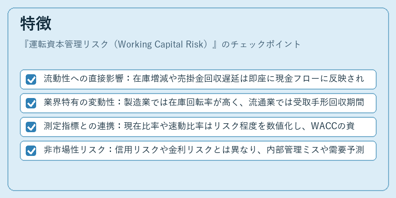 特徴(運転資本管理リスク(Working Capital Risk))の図解