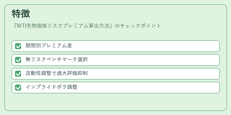 特徴(WTI先物価格リスクプレミアム算出方法)の図解