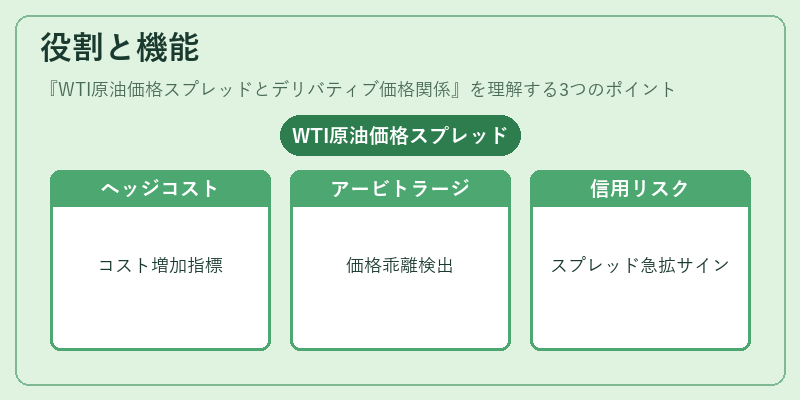 役割と機能（WTI原油価格スプレッドとデリバティブ価格関係）の図解