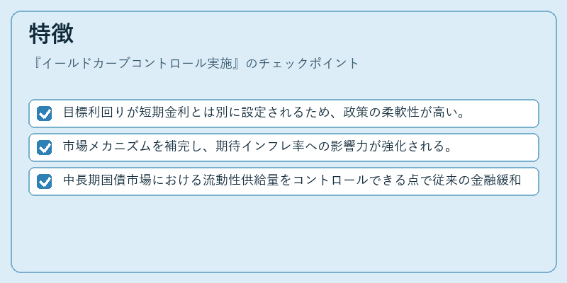 特徴（イールドカーブコントロール実施）の図解