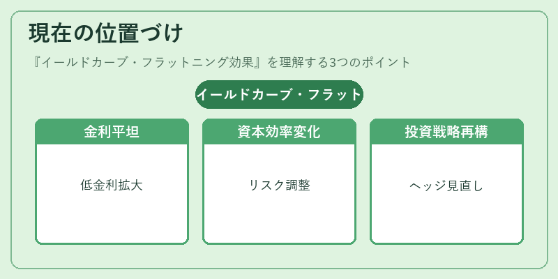現在の位置づけ（イールドカーブ・フラットニング効果）の図解