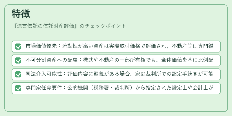 特徴(遺言信託の信託財産評価)の図解