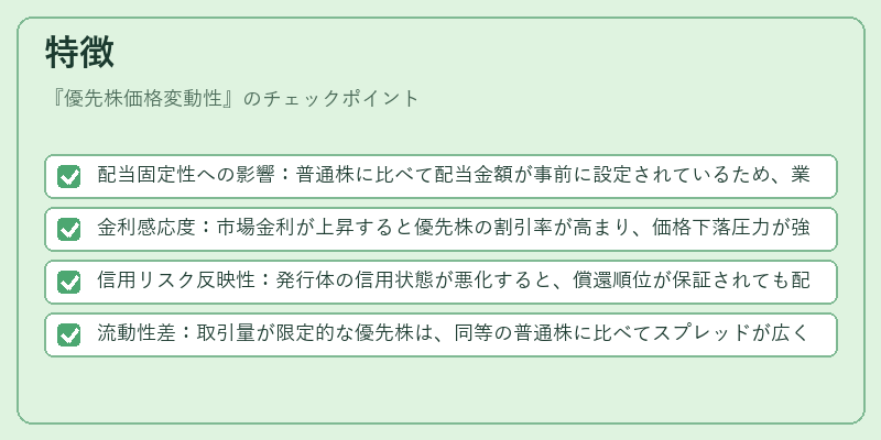 特徴（優先株価格変動性）の図解