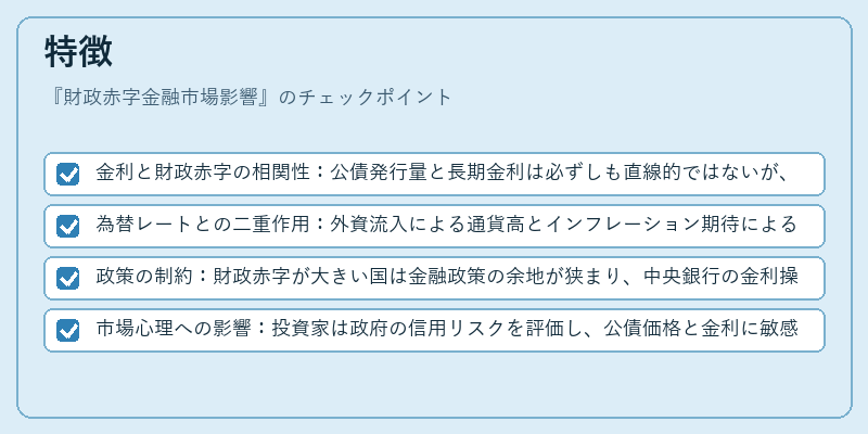 特徴（財政赤字金融市場影響）の図解