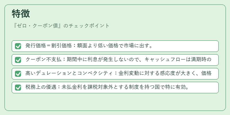 特徴（ゼロ・クーポン債）の図解