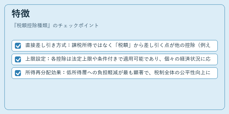 特徴（税額控除種類）の図解