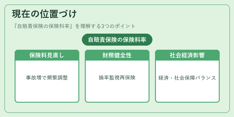 現在の位置づけ(自賠責保険の保険料率)の図解
