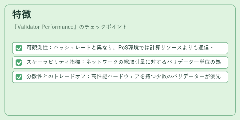 特徴(Validator Performance)の図解